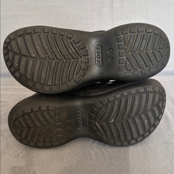 CROCS Bae Clog Platform Shoes Black Women's 10 Chunky Heel Slip On - Picture 7 of 8